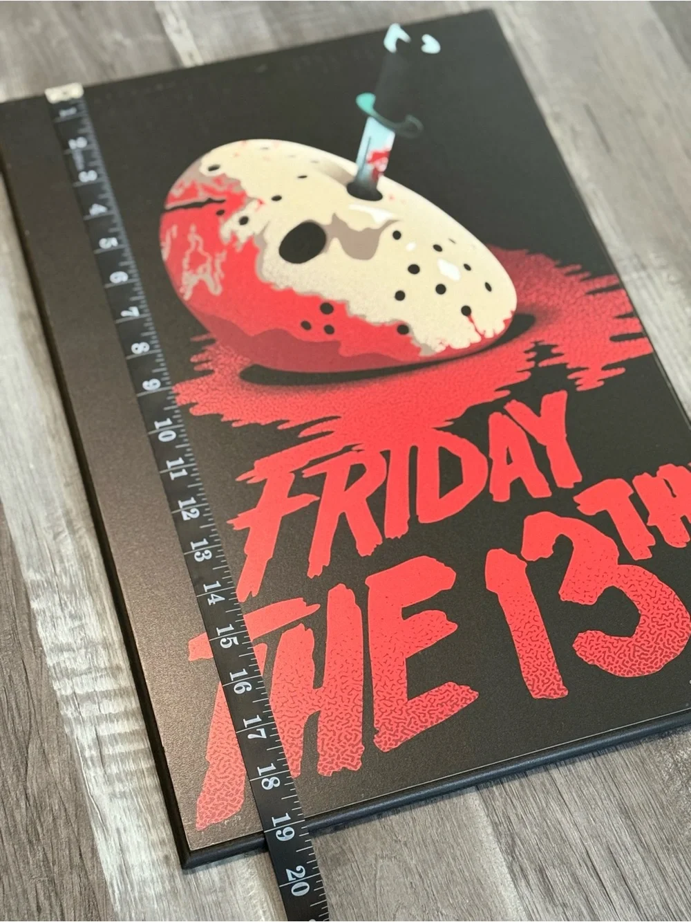 Friday the 13th Mask Wall Art - Red & White Horror Graphic by